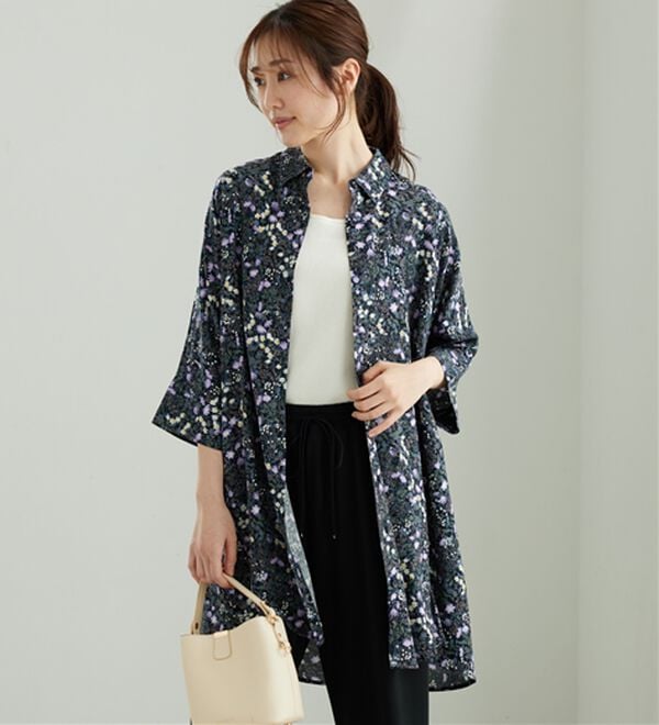 「【接触冷感】レーヨン素材ブザム切替ワンピース（その他ワンピース）」｜詳細画像