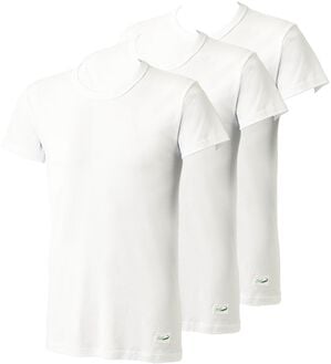 「【３枚組】＜クロコダイル＞夏用さらっと着心地の綿１００％インナー（メンズ肌着・インナーウェア）」｜ホワイト3枚組 半袖丸首