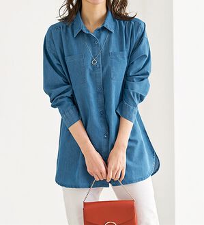 BELLUNA（ベルーナ）の「ポケット付デニムシャツチュニック（チュニック）」｜詳細画像