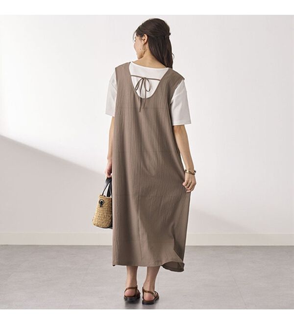 BELLUNA（ベルーナ）の「サラっと素材バックリボンワンピース（その他ワンピース）」｜詳細画像