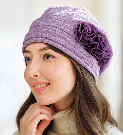 BELLUNA（ベルーナ）の「コサージュ付エレガントニット帽（帽子）」