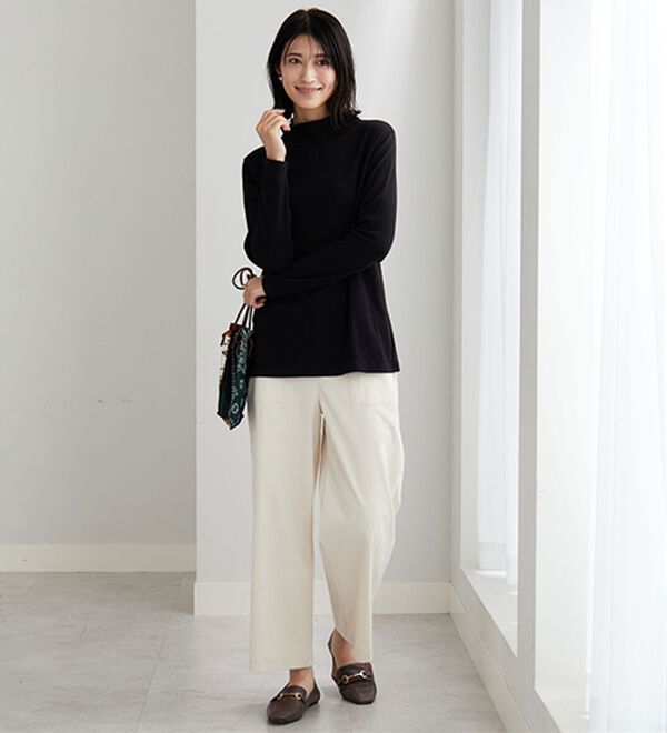 BELLUNA（ベルーナ）の「吸湿発熱ハイネックプルオーバー（カットソー）」｜詳細画像