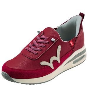 BELLUNA（ベルーナ）の「＜ＥＤＷＩＮ＞さっと履ける！牛床革エアソールスニーカー（スリッポン）」｜レッド