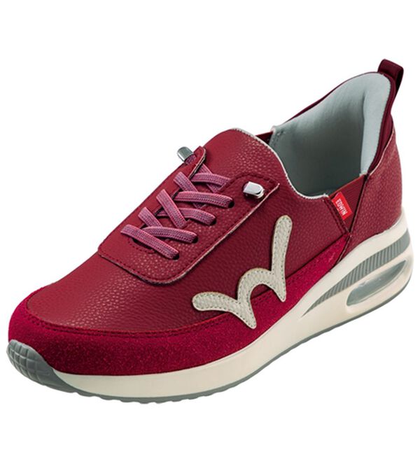 BELLUNA（ベルーナ）の「＜ＥＤＷＩＮ＞さっと履ける！牛床革エアソールスニーカー（スリッポン）」｜レッド