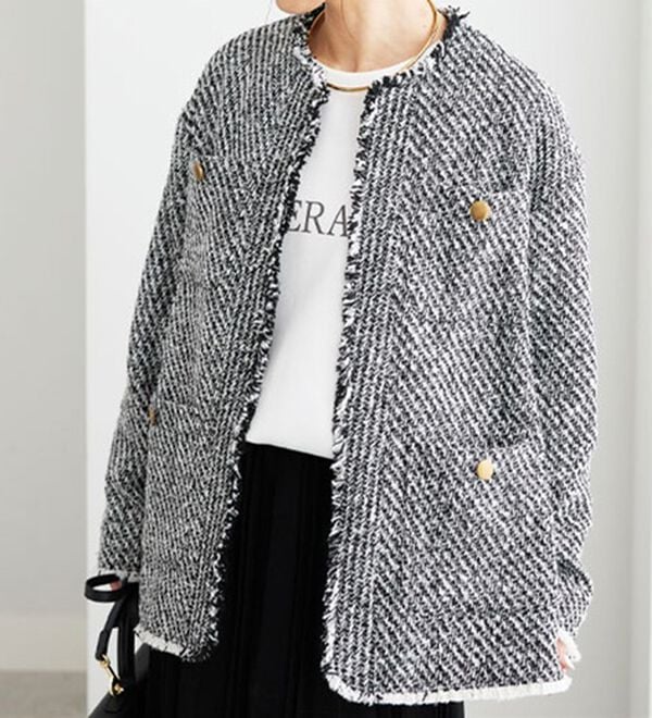 BELLUNA（ベルーナ）の「ツイードノーカラージャケット（ノーカラージャケット）」｜詳細画像