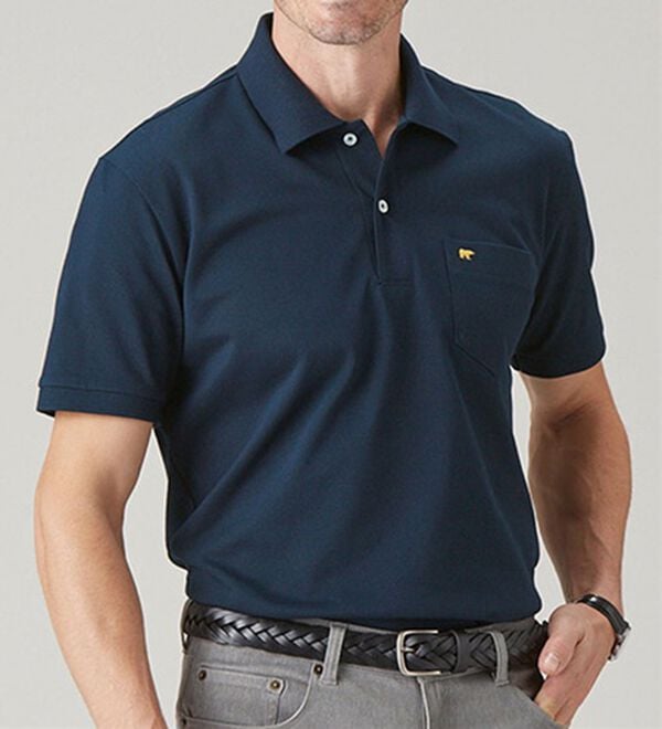 「＜ゴールデンベア＞上質国産ポロシャツ　選べる袖丈（半袖・７分袖）（メンズシャツ）」｜詳細画像