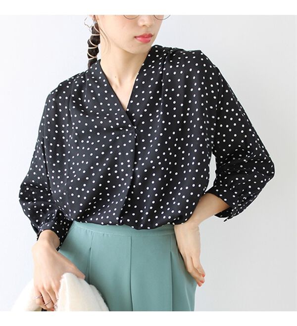 GeeRA（ジーラ）の「シルエットきれい！上品7分袖デザインブラウス（ブラウス）」｜詳細画像