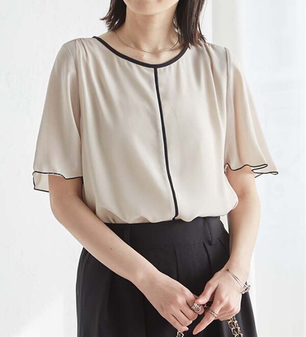 RANAN（ラナン）の「ひんやり！配色ディテールインナー付ブラウス（ブラウス）」｜詳細画像