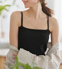 YU'NOW（ユナウ）の「【カップ付インナー】Ｗストラップブラキャミ（ブラトップ・カップ付きインナー）」