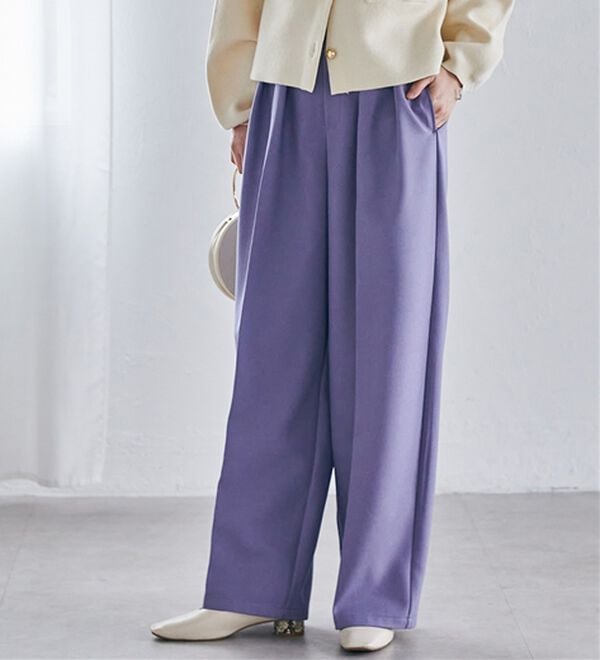 RANAN（ラナン）の「ウール調２タックワイドパンツ（フルレングスパンツ）」｜詳細画像