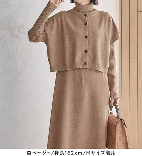 Viola e Viola（ヴィオラ エ ヴィオラ）の「２点セットニットワンピース【新色・サイズ追加】（ニットワンピース）」｜詳細画像