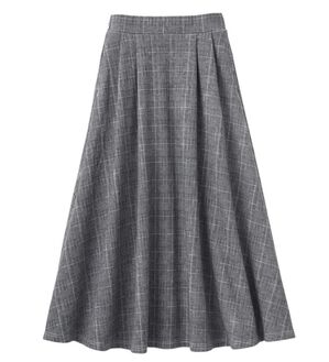 RANAN（ラナン）の「あったか！裏起毛ロングフレアースカート（ロングスカート）」｜グレンチェック