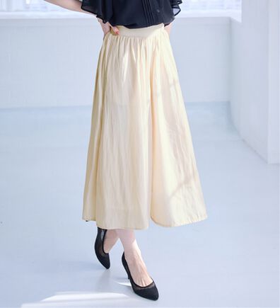 alotta（アロッタ）の「【選べる２丈/接触冷感】まるでスカート！さらさらサテン素材スカーチョパンツ（ワイドパンツ・ガウチョ）」