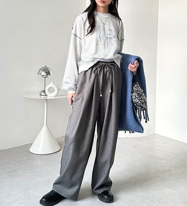 GeeRA（ジーラ）の「ウールライクダブルタックイージーパンツ（フルレングスパンツ）」｜詳細画像