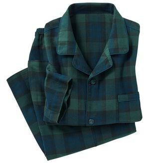 「綿１００％ふんわり起毛パジャマ（メンズルームウェア）」｜グリーンチェック