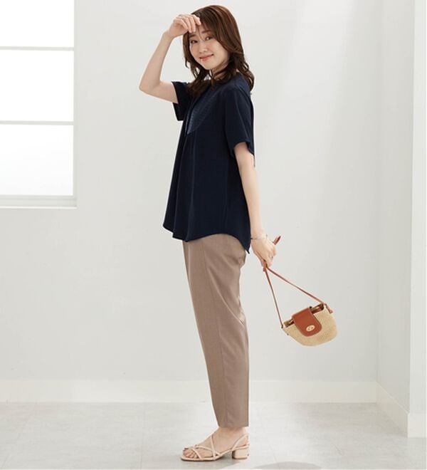 BELLUNA（ベルーナ）の「麻調素材美脚テーパードパンツ（テーパードパンツ）」｜詳細画像