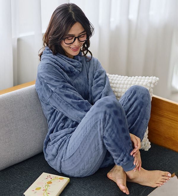 LAVIENNE（ラヴィエンヌ）の「寒がりさんのためのふわっもこケーブルフリースパジャマ（パジャマ・ルームウェア）」｜詳細画像