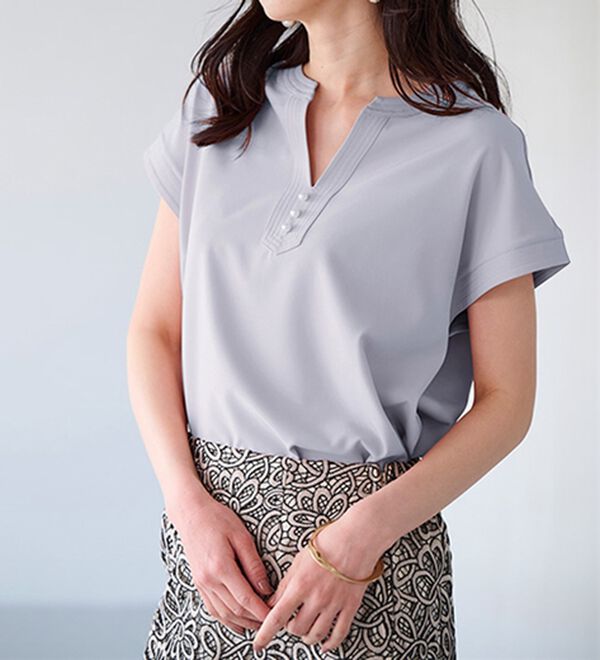 RANAN（ラナン）の「ひんやり！スキッパーブラウス（ブラウス）」｜詳細画像