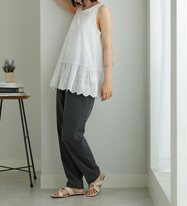 裾レース使いレイヤード用タンクトップ - ベルーナ【公式】