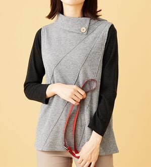 BELLUNA（ベルーナ）の「【2点セット】裏起毛素材衿デザインアンサンブル（アンサンブル）」｜詳細画像