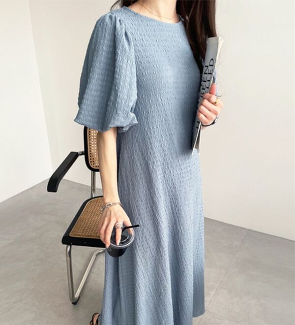 GeeRA（ジーラ）の「ボリューム袖楽ちん表面感ワンピース（カットソーワンピース）」｜詳細画像