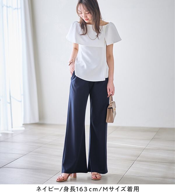 alotta（アロッタ）の「すっきり細見せ叶う！ストレッチセミワイドパンツ（ワイドパンツ・ガウチョ）」｜詳細画像