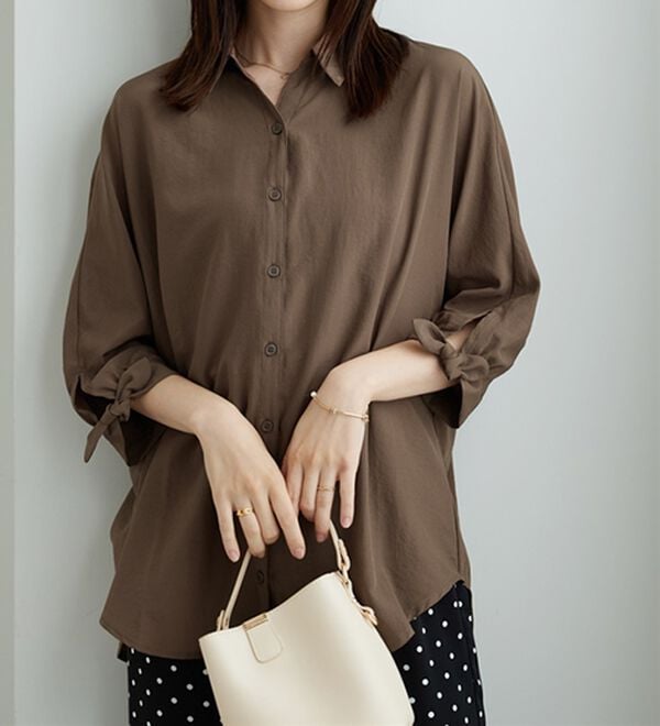 BELLUNA（ベルーナ）の「イージーケア！袖リボンシャツチュニック（チュニック）」｜詳細画像