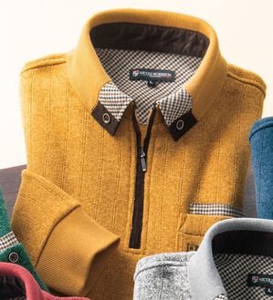 「＜ニコル　モリソン＞こだわりの暖か衿裏起毛トレーナー（メンズトレーナー）」｜マスタード