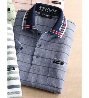 「＜ダンロップ・リファインド＞ＩＺＵＭＯ　ＢＲＡＮＤ　５分袖ポロシャツ（メンズポロシャツ）」｜ネイビーチェック