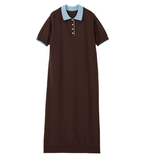 RANAN（ラナン）の「ダブルカラーポロニットワンピース（その他ワンピース）」｜詳細画像