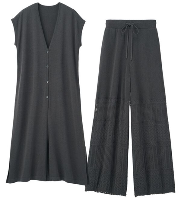 RANAN（ラナン）の「夏でも涼しい！綿１００％ニットセットアップ（セットアップ）」｜詳細画像