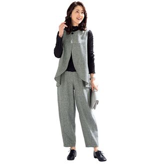 ルフラン（ルフラン）の「洗える！お出かけツイード風スーツ（セットアップ）」｜グレー