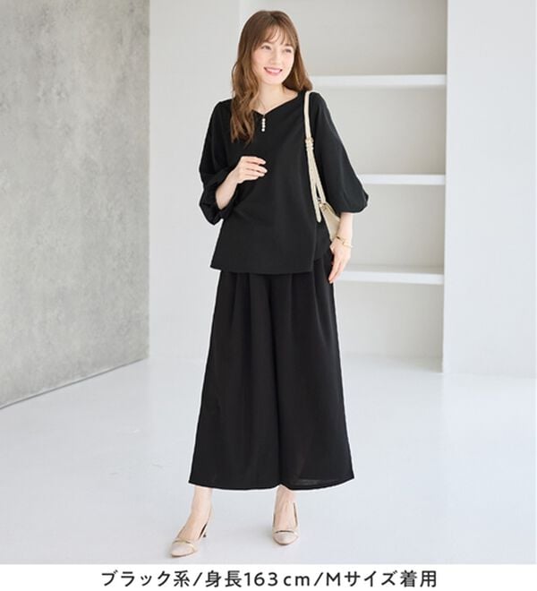 alotta（アロッタ）の「【２点セット】洗える！楽キレイセットアップ（ブラウススーツ）」｜詳細画像