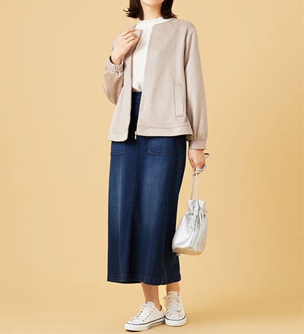 BELLUNA（ベルーナ）の「フェイクスエード切替ミドル丈ジャケット（その他ジャケット）」｜詳細画像