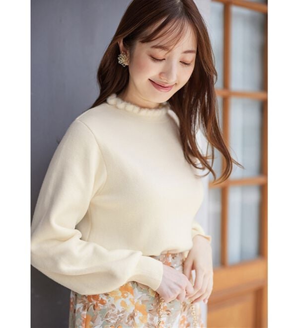 alotta（アロッタ）の「毛布のように温かい　裏シャギーパフ袖ニット（ニット・セーター）」｜詳細画像