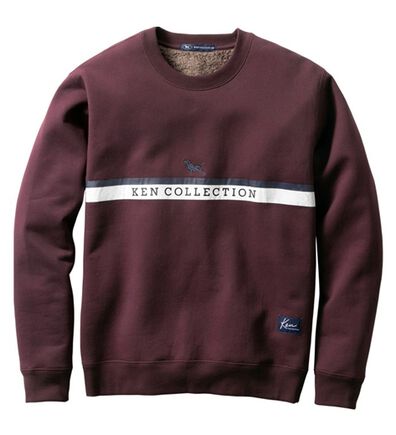 「＜ケン・コレクション＞刺しゅうデザインが魅力の裏ボアトレーナー（メンズトレーナー）」