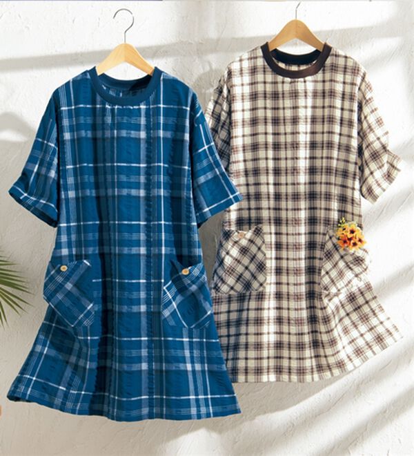 LAVIENNE（ラヴィエンヌ）の「綿１００％サッカー素材の涼やか家事服（パジャマ・ルームウェア）」｜詳細画像