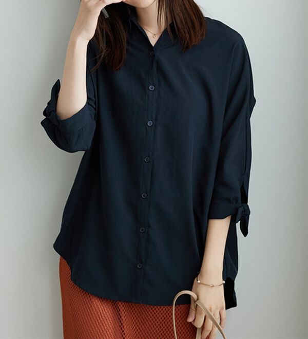 BELLUNA（ベルーナ）の「イージーケア！袖リボンシャツチュニック（チュニック）」｜詳細画像