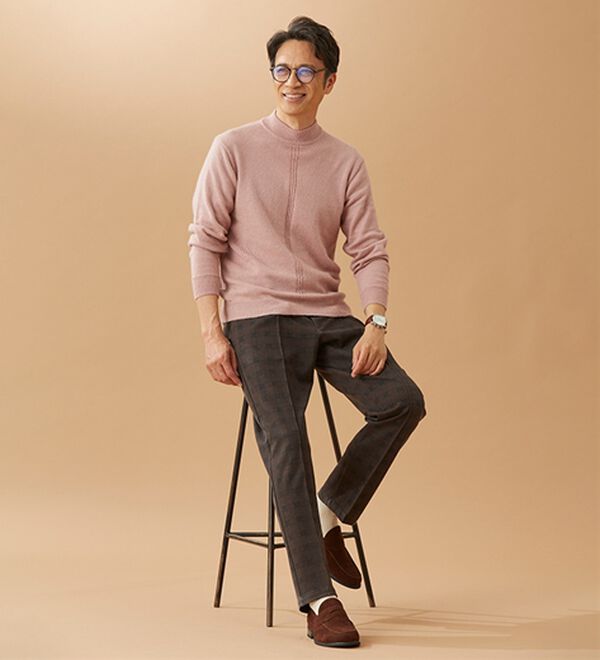 「アルパカ入りスマートセーター（メンズニット・セーター）」｜詳細画像