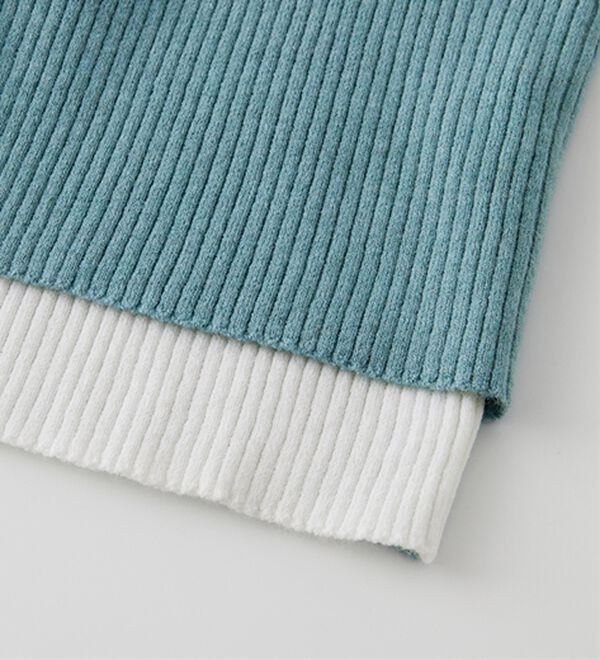 RANAN（ラナン）の「レイヤード配色ニットカーディガン（ニットカーディガン）」｜詳細画像