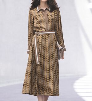 RANAN（ラナン）の「レトロ幾何柄シャツプリントワンピース（プリントワンピース）」｜詳細画像