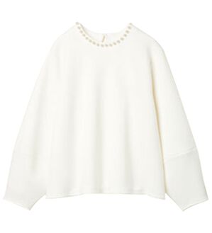 RANAN（ラナン）の「＜ＨＳ＞パール調ネックデザインプルオーバー（カットソー）」｜オフホワイト