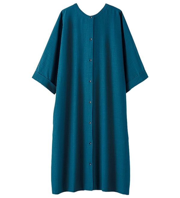 BELLUNA（ベルーナ）の「すっぽり体型カバー！麻調２ｗａｙワンピース（その他ワンピース）」｜詳細画像