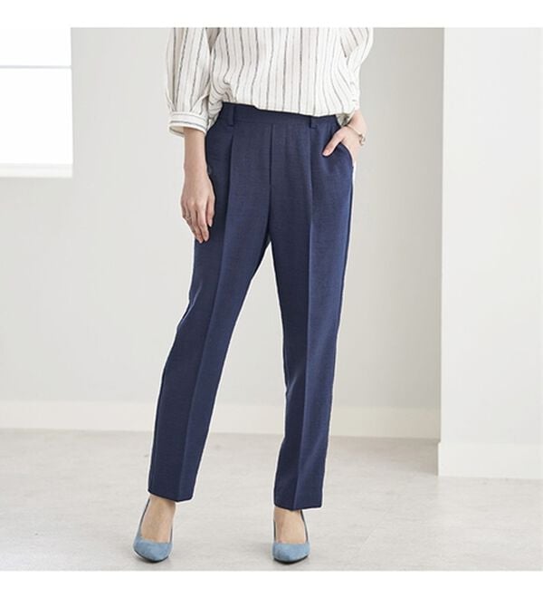 BELLUNA（ベルーナ）の「ヒンヤリ爽快！麻調ビンテージテーパードパンツ（テーパードパンツ）」｜詳細画像