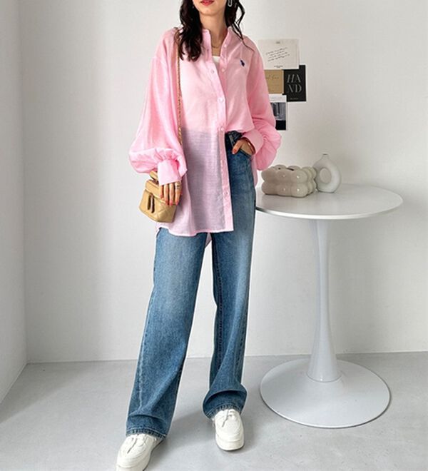 GeeRA（ジーラ）の「【Ｕ．Ｓ．　ＰＯＬＯ　ＡＳＳＮ．】バンドカラーシアーシャツ（シャツ）」｜詳細画像