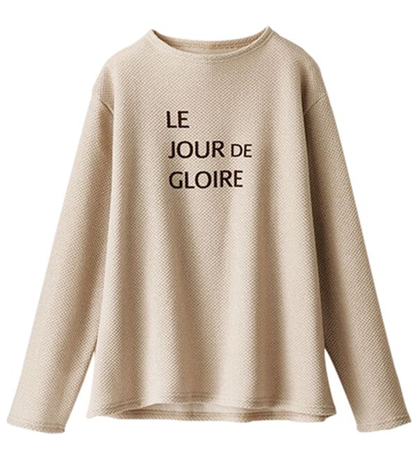 BELLUNA（ベルーナ）の「ふんわり裏起毛ニットソーロゴプルオーバー（カットソー）」｜詳細画像