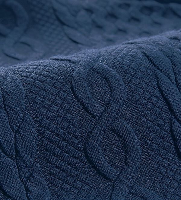 BELLUNA（ベルーナ）の「【２枚組】ケーブルジャカードデニム切替チュニック（チュニック）」｜詳細画像