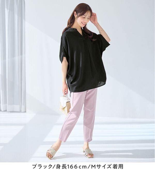 alotta（アロッタ）の「サイドタックゆるドルマンとろみブラウスチュニック（ブラウス）」｜詳細画像