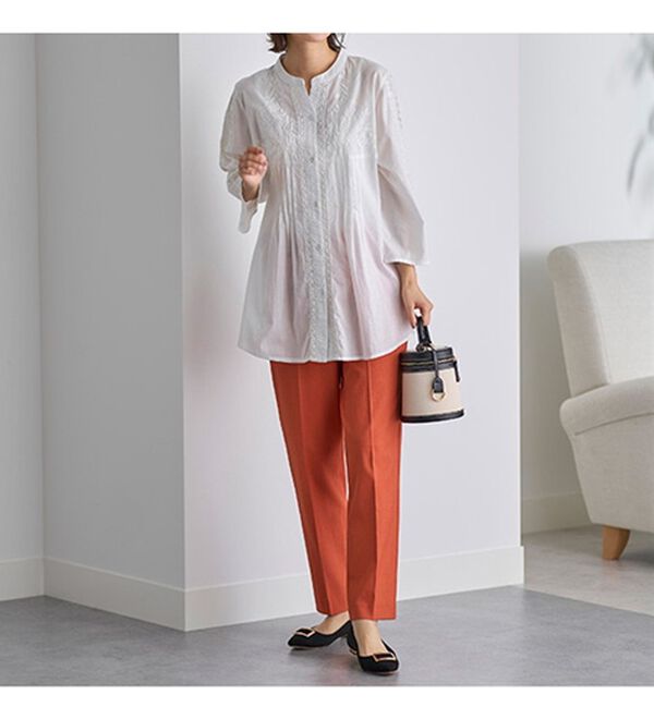 BELLUNA（ベルーナ）の「刺しゅうデザインタックブラウス（ブラウス）」｜詳細画像