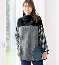 ルフラン（ルフラン）の「モノトーンジャカードニットチュニック（ニット・セーター）」